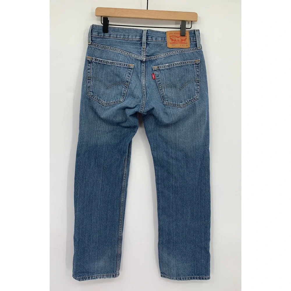 Levis 559 Jeans Mens 30x30 Blue Relaxed Straight Medium Wash Fade Denim Pants